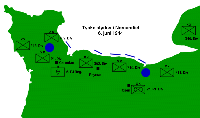 De styrker i Normandiet forud for D-dag