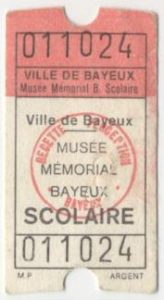 Entrebillet fra Battle of Normandy museum 1983 eller 1985.