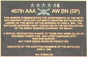 Mindeplade for 467. AAA AW BN (SP) ved WN65.
