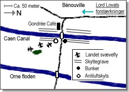 Kort over angrebet på Pegasus Bridge